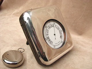 Early 1900's Goliath pocket barometer in silver hallmarked case for 1913